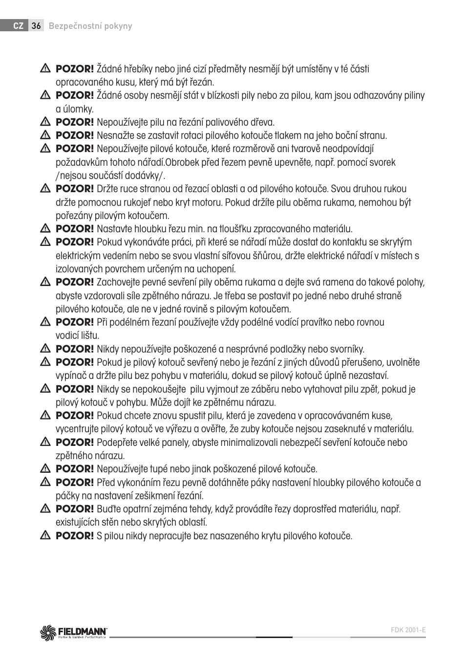 Fieldmann FDK 2001-E User Manual | Page 36 / 122