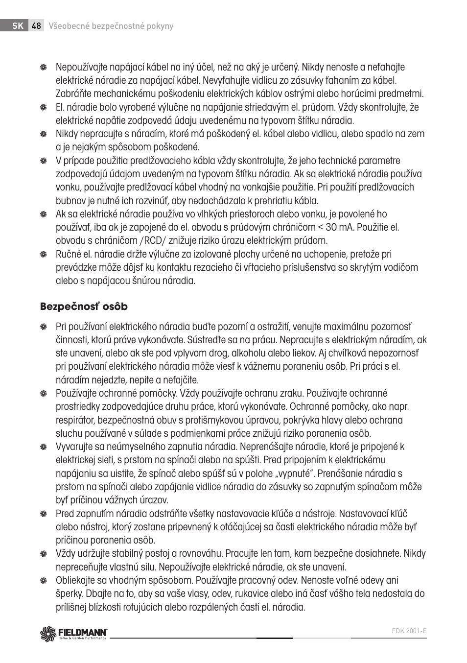 Fieldmann FDK 2001-E User Manual | Page 48 / 122