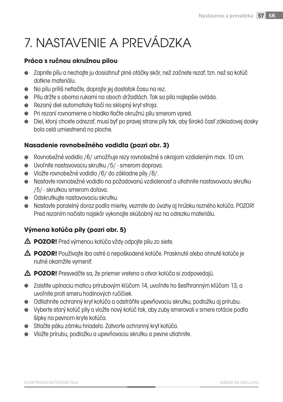 Nastavenie a prevádzka | Fieldmann FDK 2001-E User Manual | Page 57 / 122
