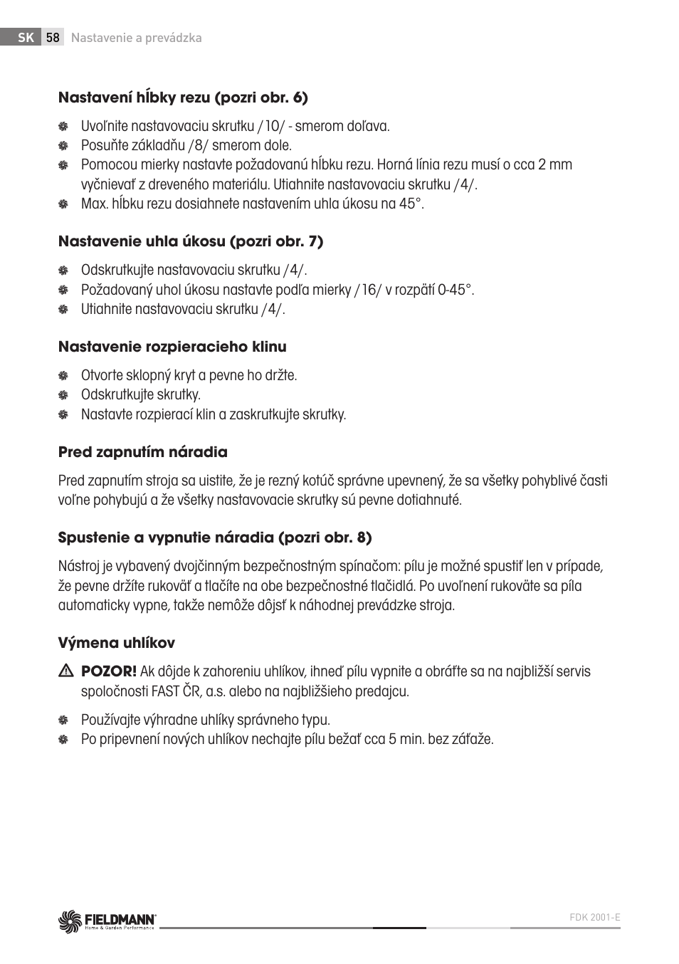 Fieldmann FDK 2001-E User Manual | Page 58 / 122