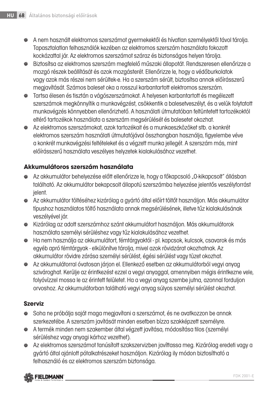 Fieldmann FDK 2001-E User Manual | Page 68 / 122