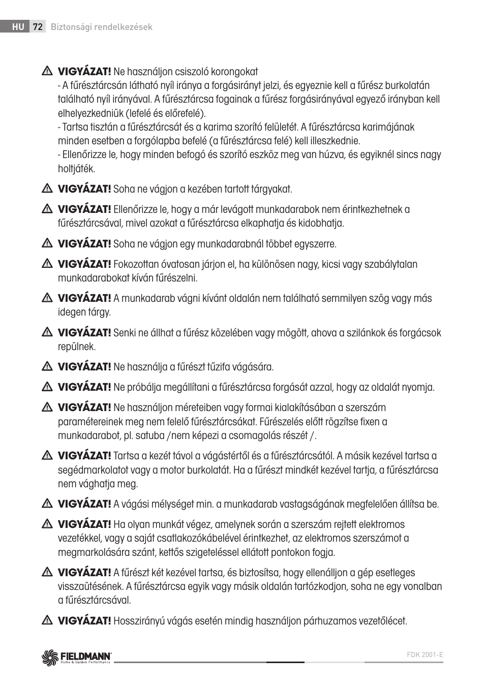 Fieldmann FDK 2001-E User Manual | Page 72 / 122
