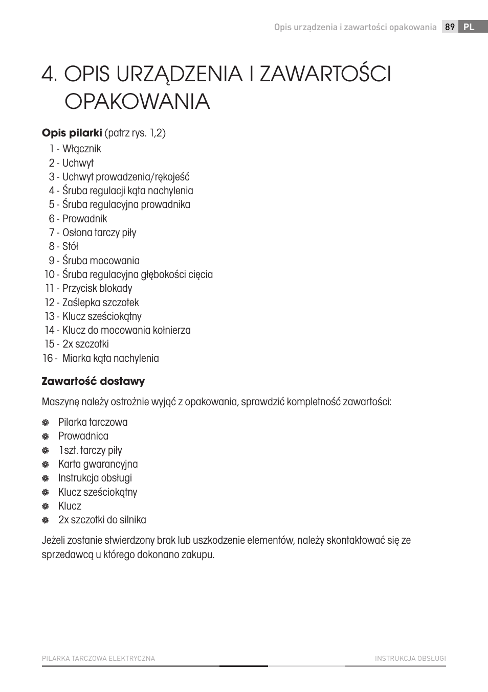 Opis urządzenia i zawartości opakowania | Fieldmann FDK 2001-E User Manual | Page 89 / 122