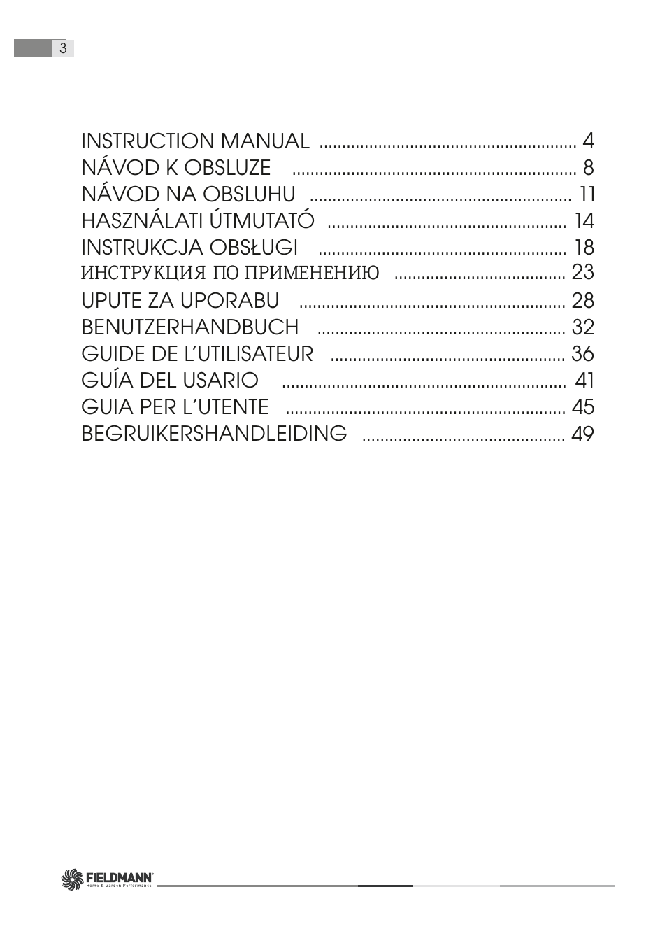 Fieldmann FZG 1006 User Manual | Page 3 / 58