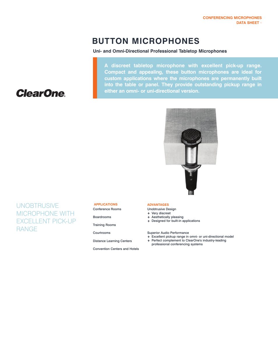 ClearOne Uni-Directional User Manual | 2 pages