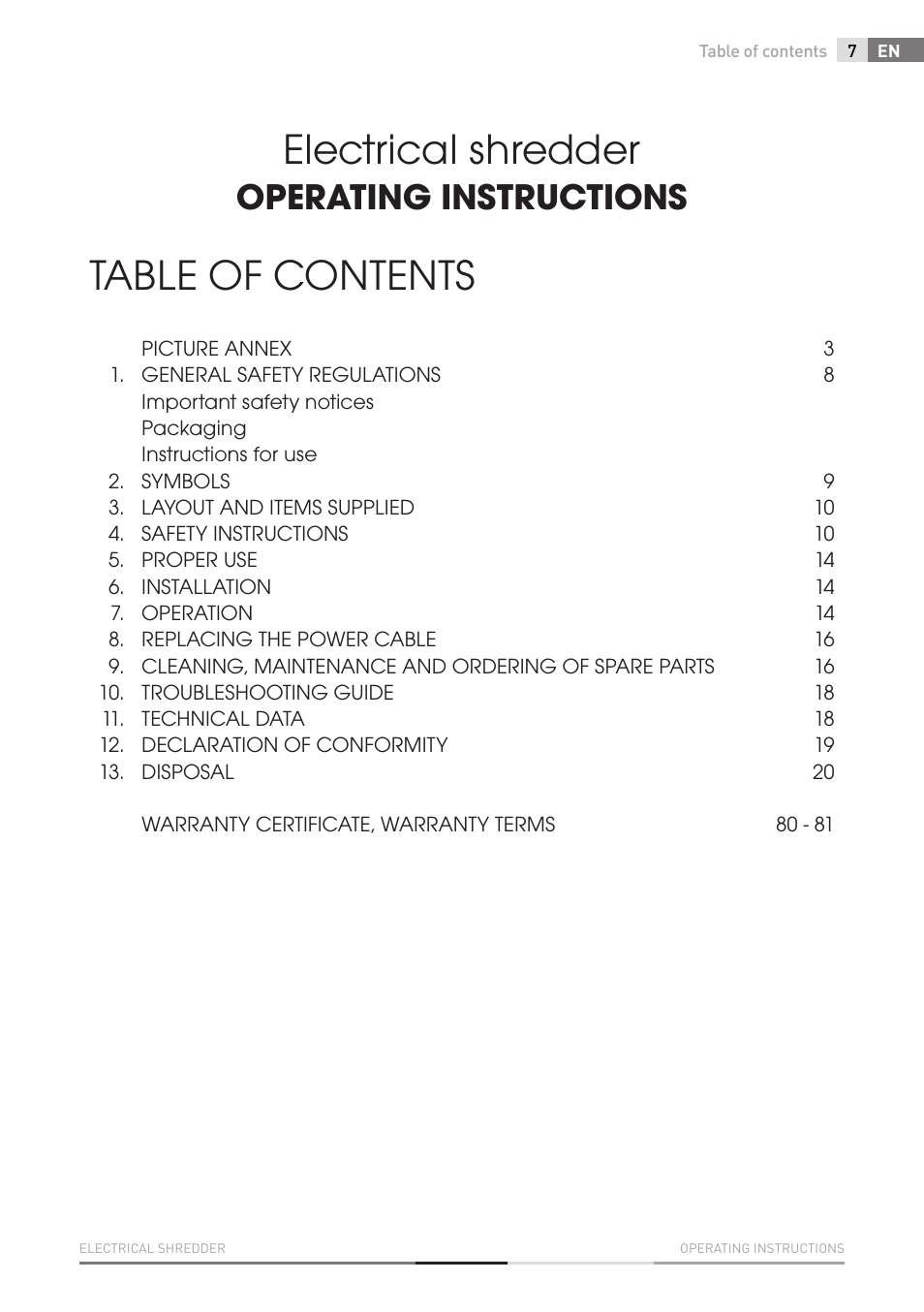 Fieldmann FZD 4020-E User Manual | Page 7 / 82