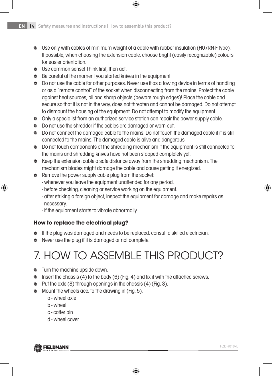 How to assemble this product | Fieldmann FZD 4010-E User Manual | Page 14 / 116