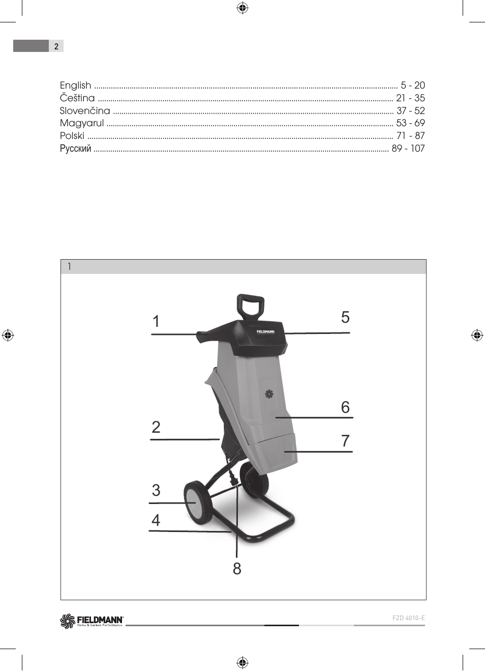 Fieldmann FZD 4010-E User Manual | Page 2 / 116