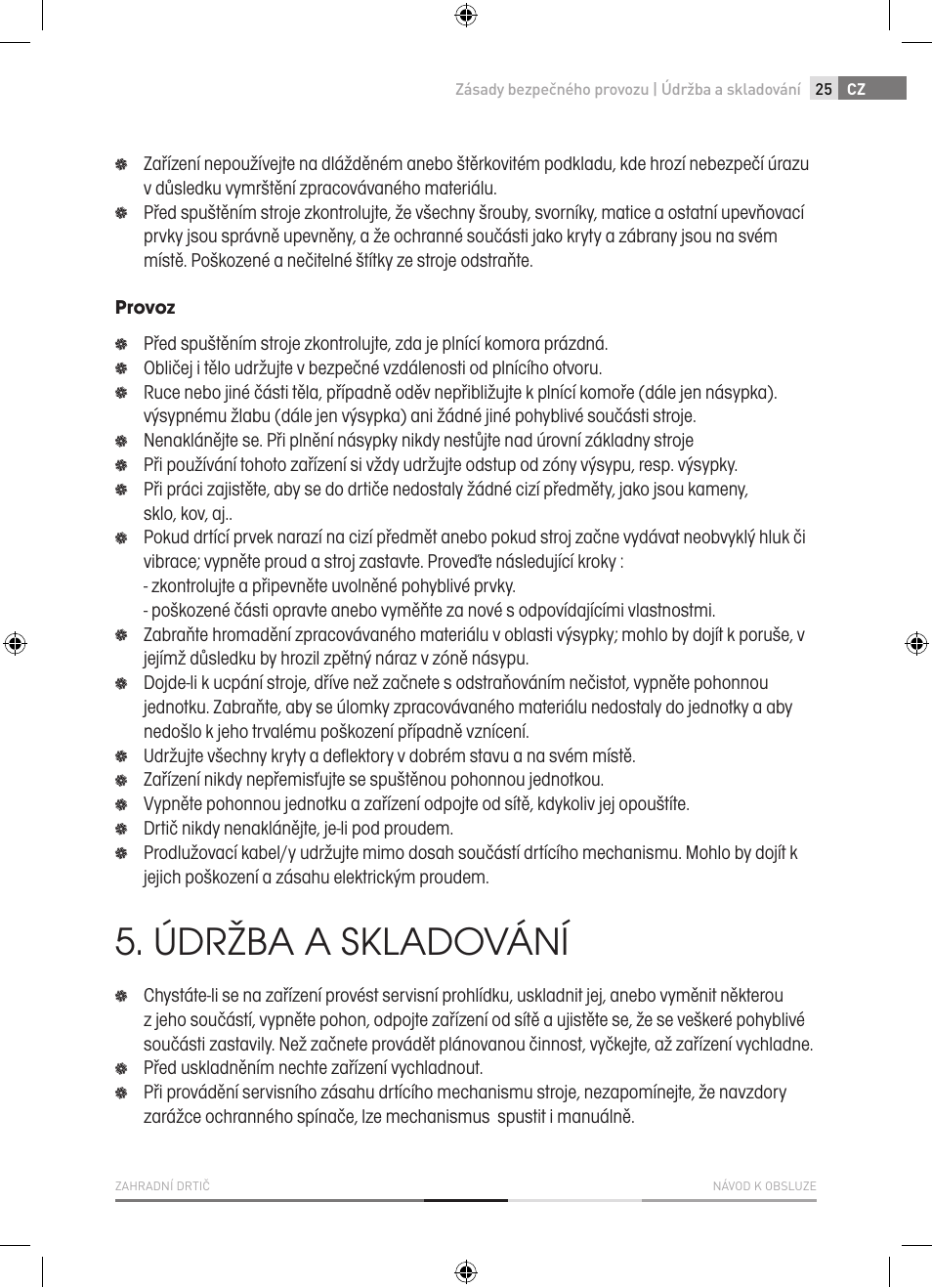 Údržba a skladování | Fieldmann FZD 4010-E User Manual | Page 25 / 116