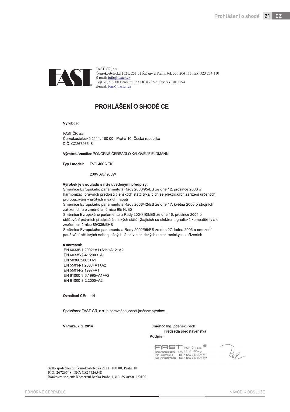 Fieldmann FVC 4001 EK User Manual | Page 21 / 126