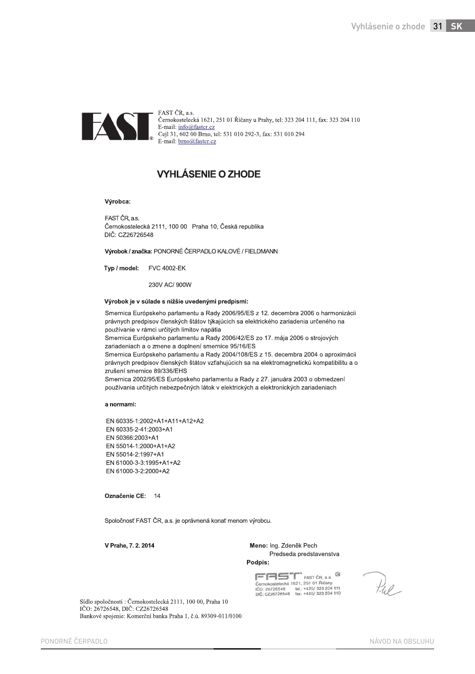 Fieldmann FVC 4001 EK User Manual | Page 31 / 126