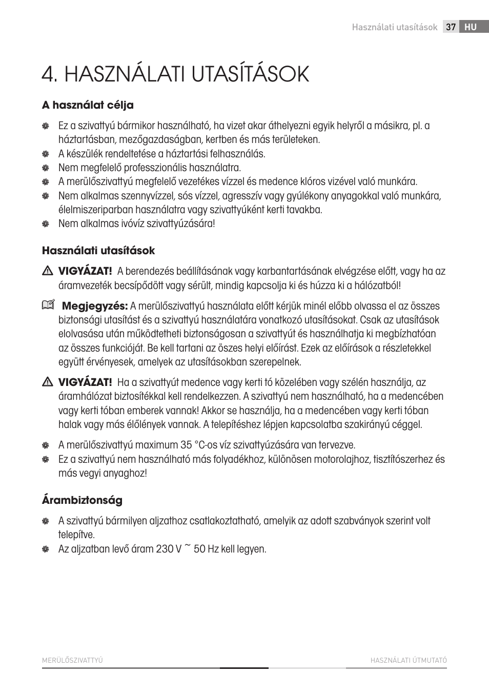 Használati utasítások | Fieldmann FVC 4001 EK User Manual | Page 37 / 126