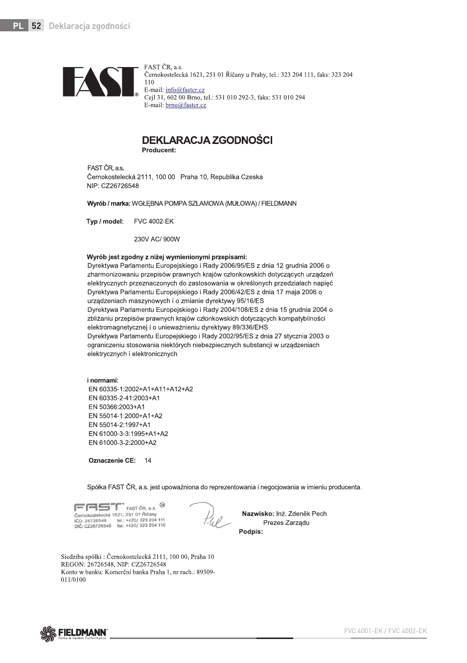 Fieldmann FVC 4001 EK User Manual | Page 52 / 126