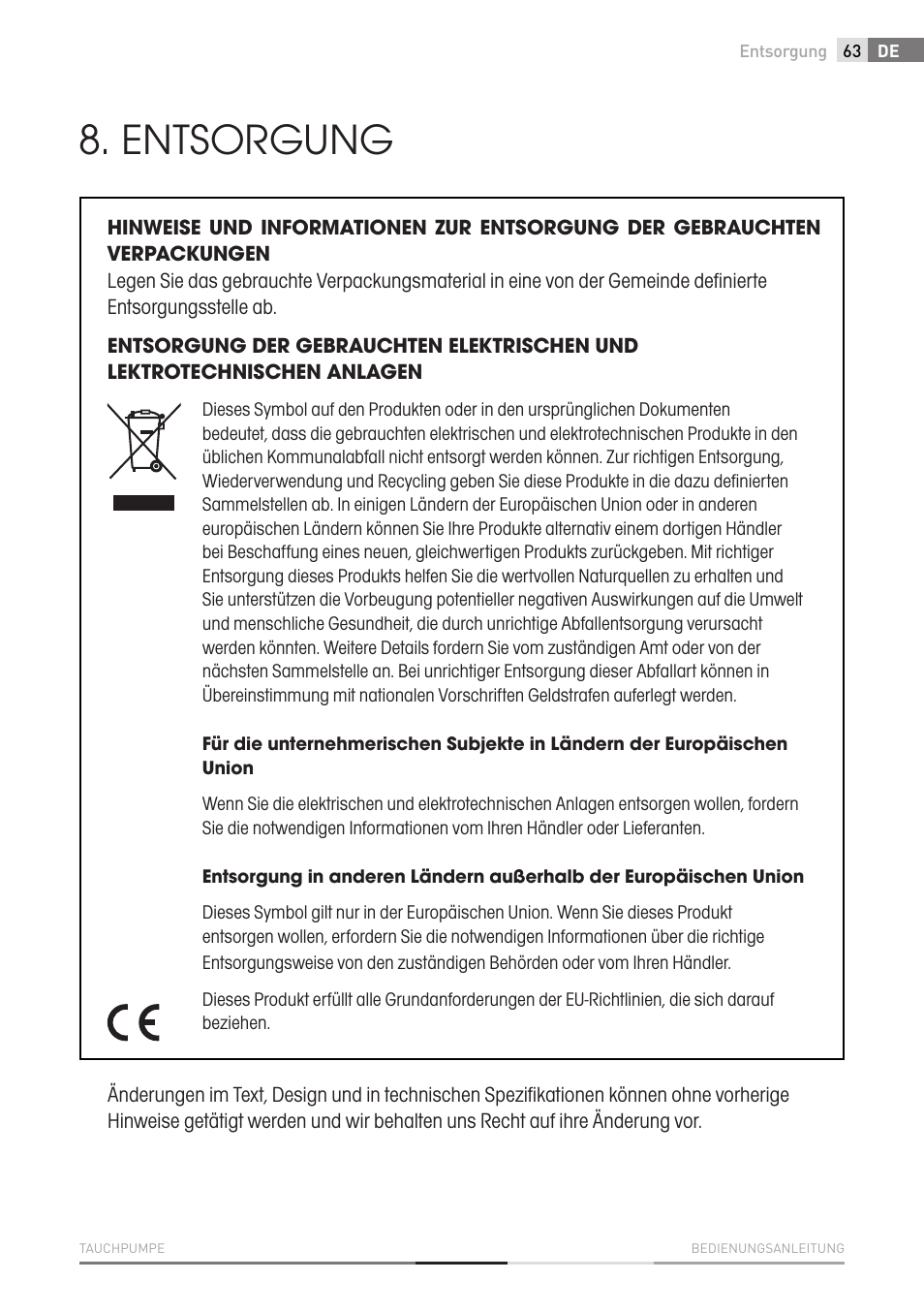Entsorgung | Fieldmann FVC 4001 EK User Manual | Page 63 / 126
