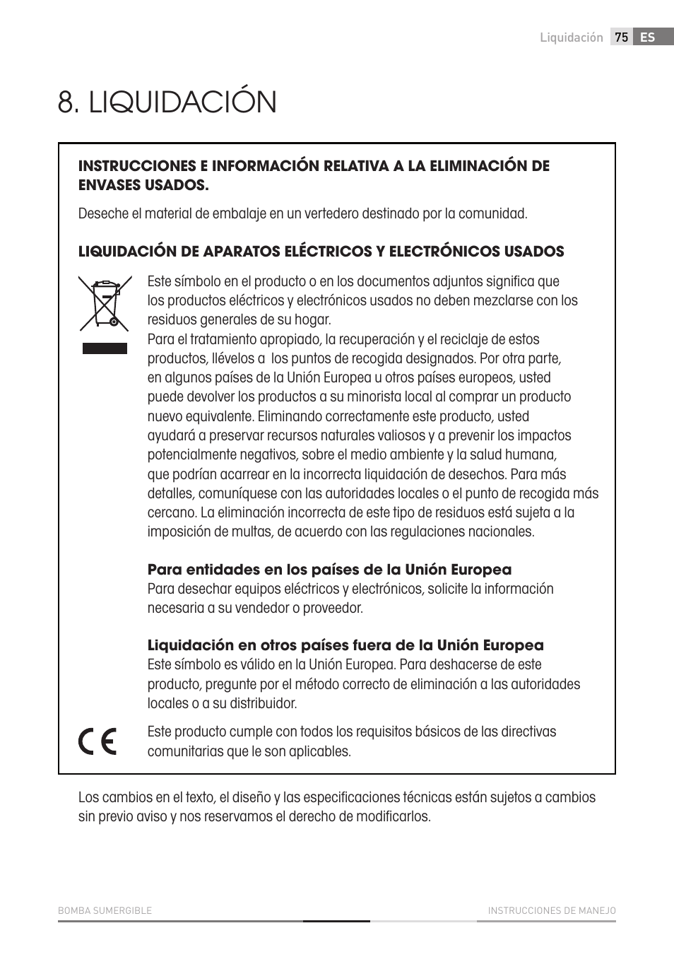 Liquidación | Fieldmann FVC 4001 EK User Manual | Page 75 / 126