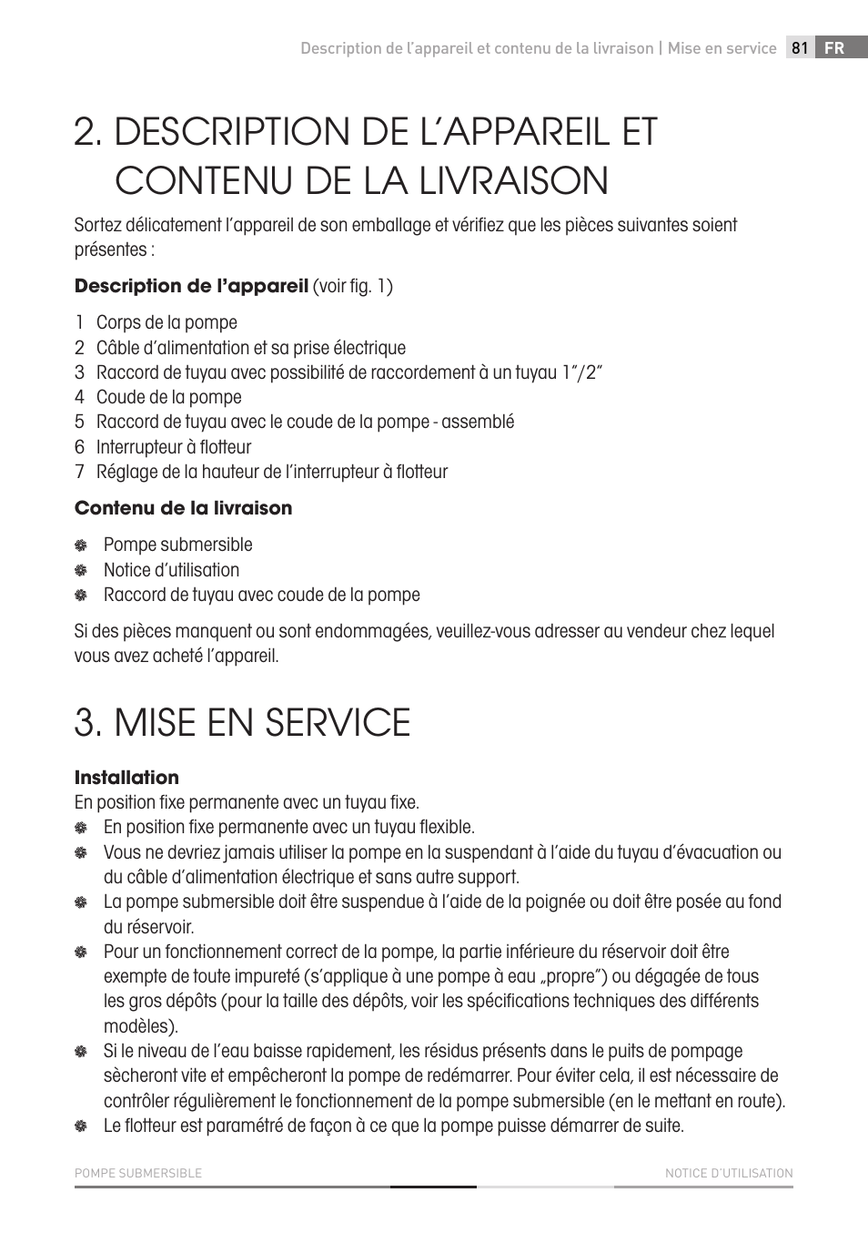 Mise en service | Fieldmann FVC 4001 EK User Manual | Page 81 / 126