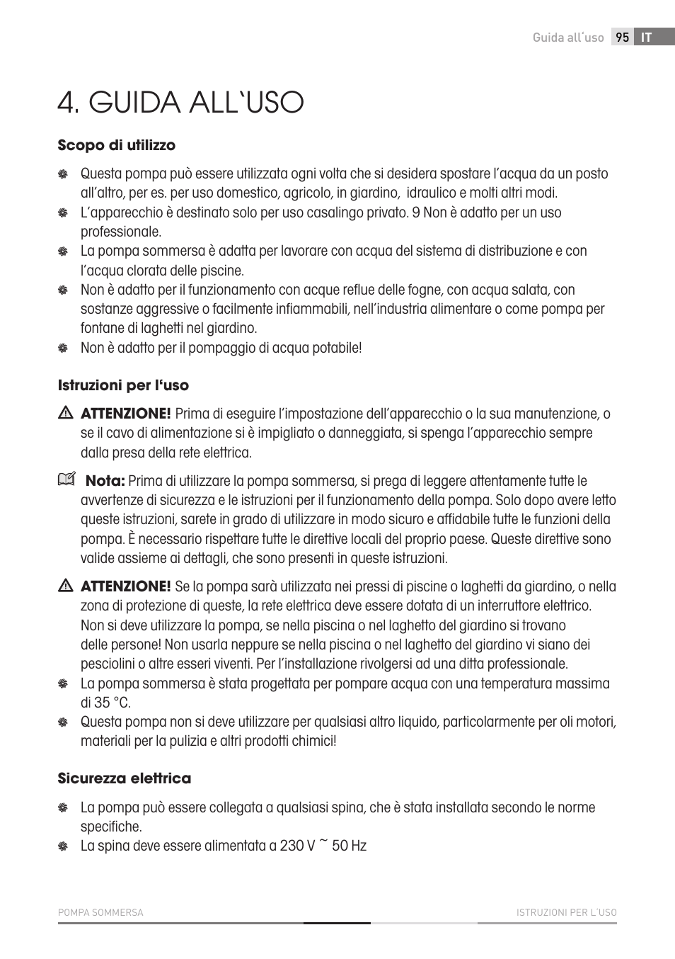 Guida all‘uso | Fieldmann FVC 4001 EK User Manual | Page 95 / 126