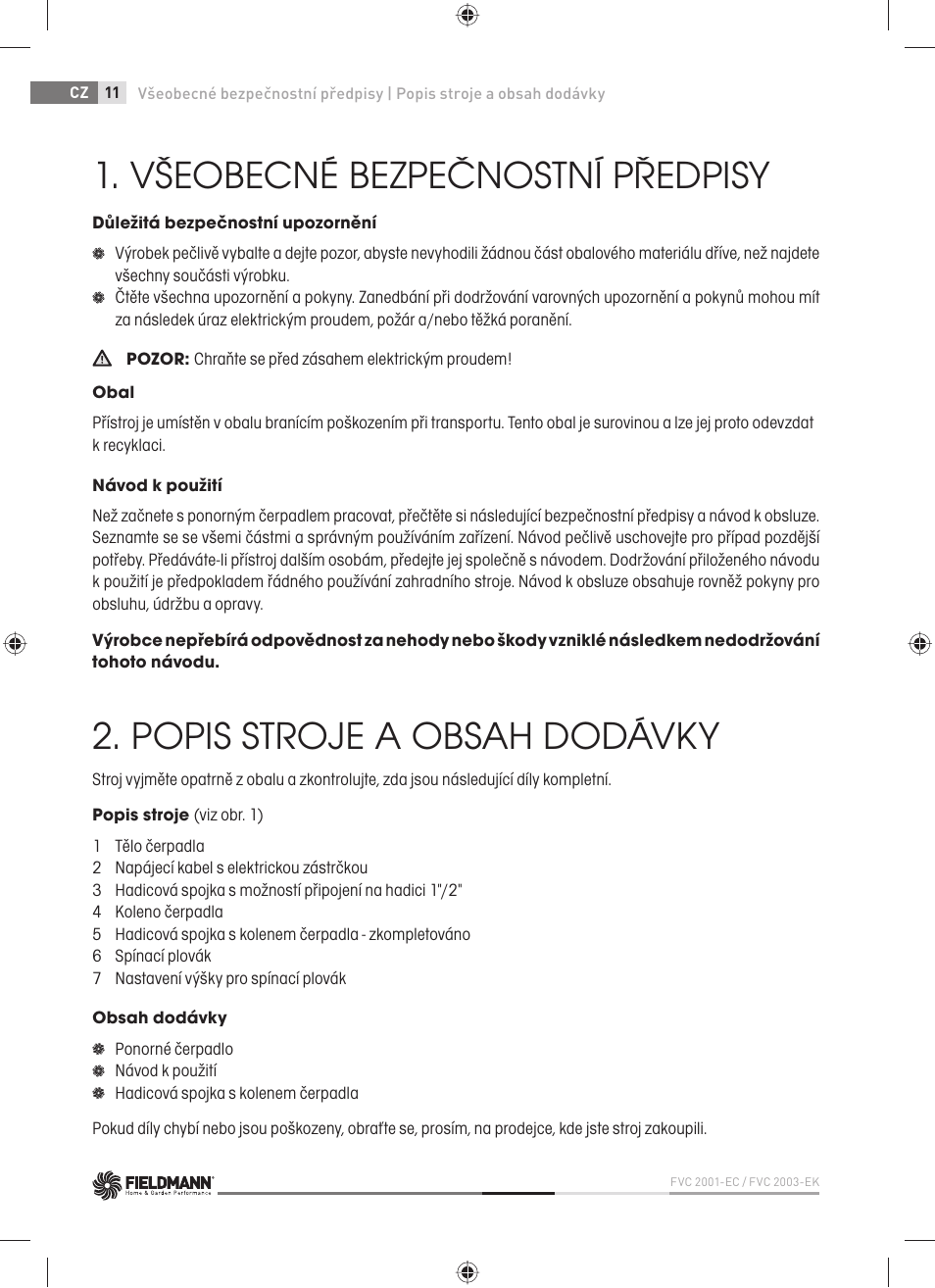 Fieldmann FVC 2001-EC User Manual | Page 12 / 60