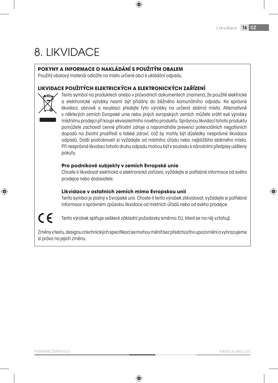 Likvidace | Fieldmann FVC 2001-EC User Manual | Page 17 / 60