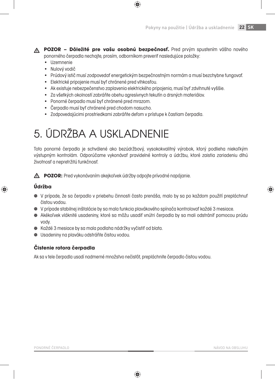 Údržba a uskladnenie | Fieldmann FVC 2001-EC User Manual | Page 23 / 60