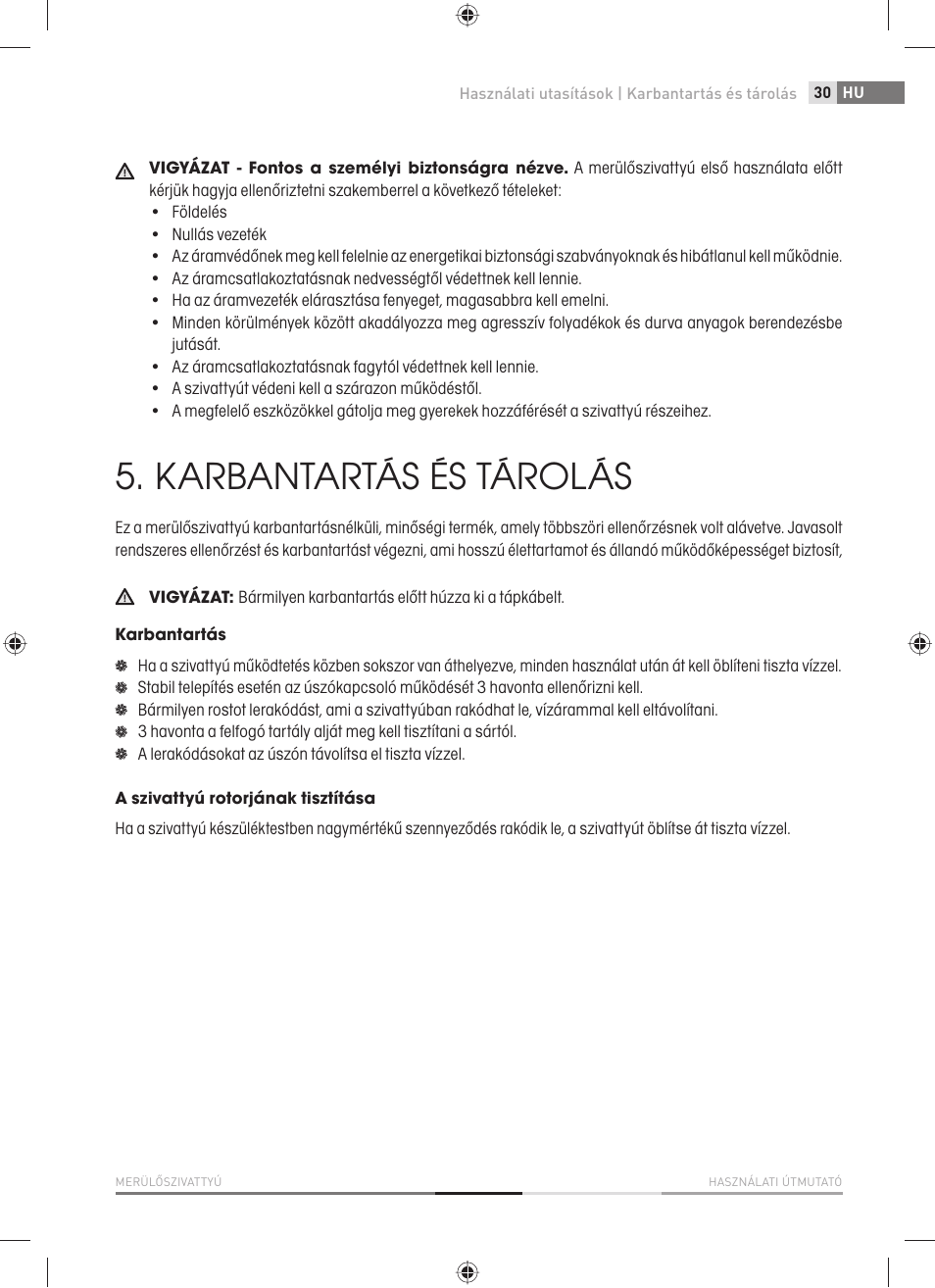 Karbantartás és tárolás | Fieldmann FVC 2001-EC User Manual | Page 31 / 60