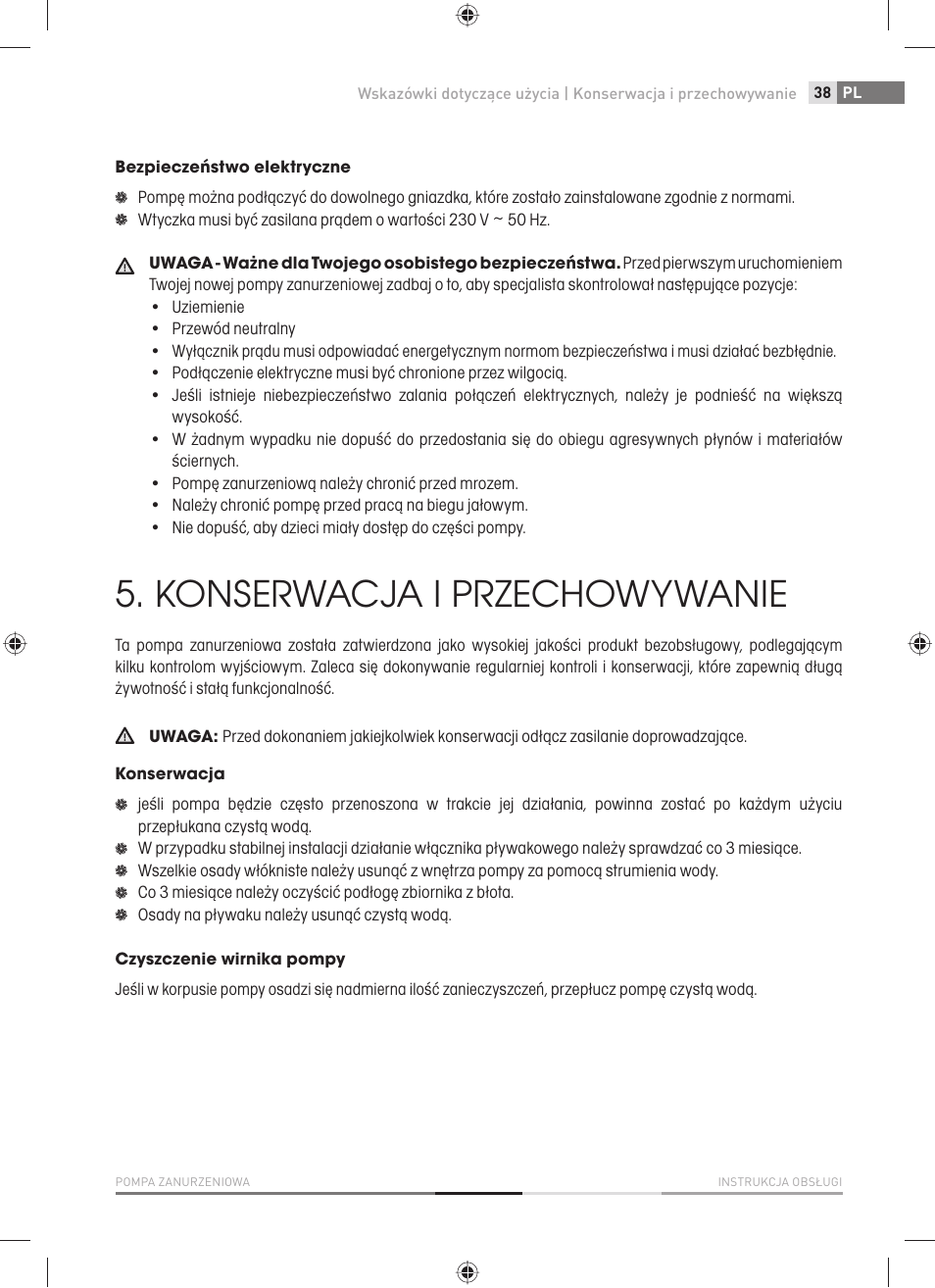 Konserwacja i przechowywanie | Fieldmann FVC 2001-EC User Manual | Page 39 / 60
