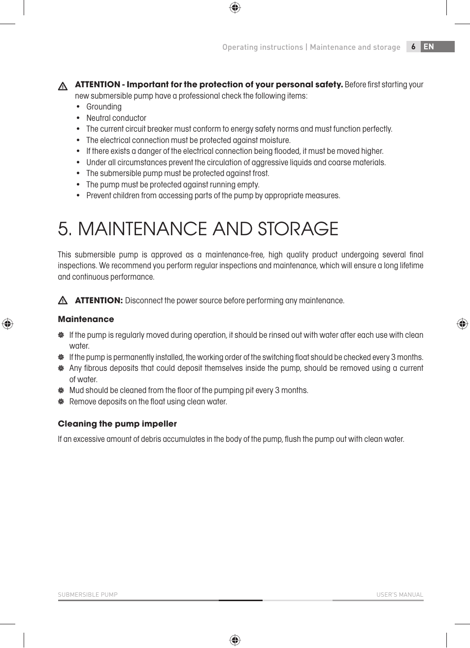 Maintenance and storage | Fieldmann FVC 2001-EC User Manual | Page 7 / 60