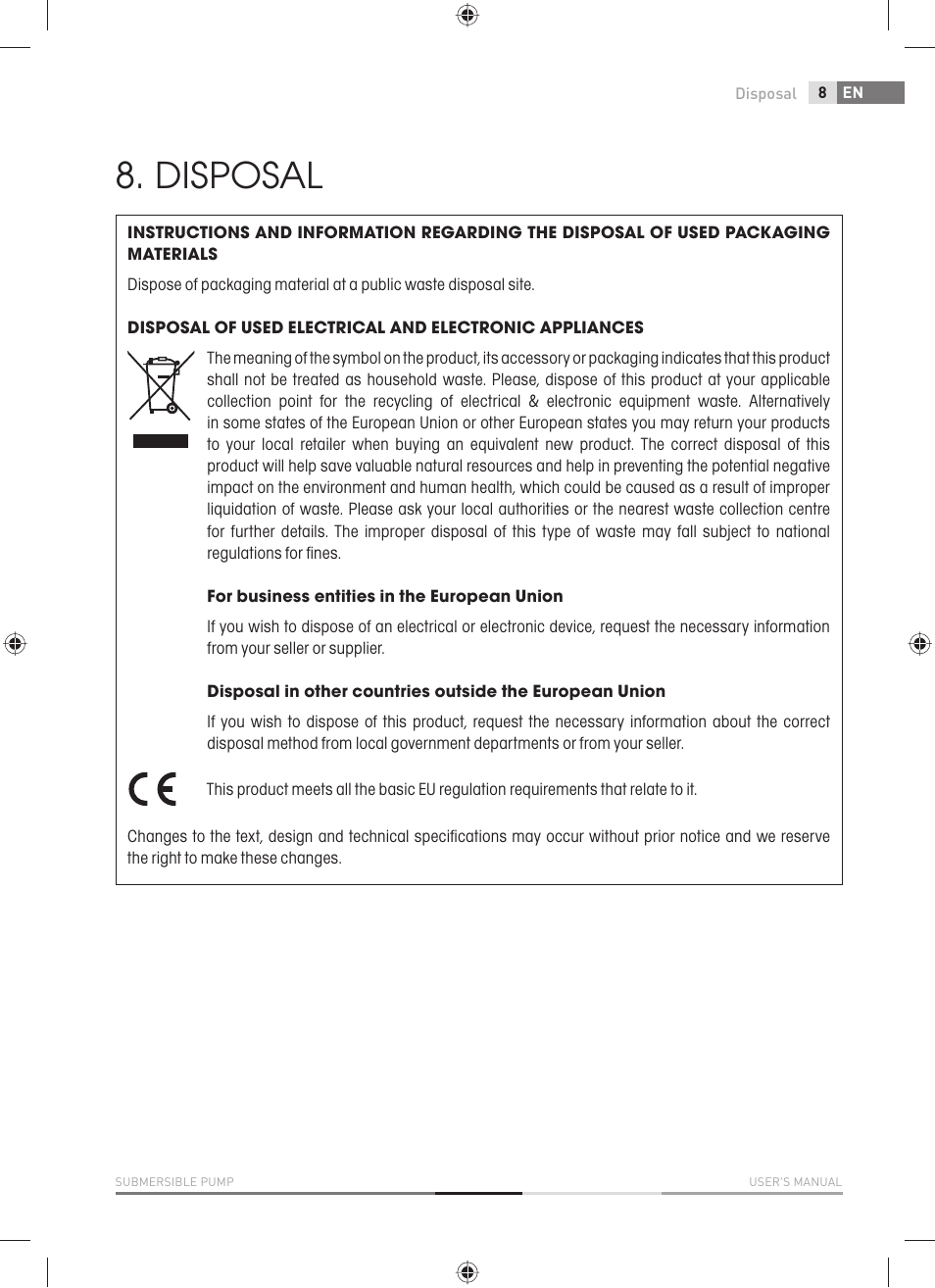 Disposal | Fieldmann FVC 2001-EC User Manual | Page 9 / 60