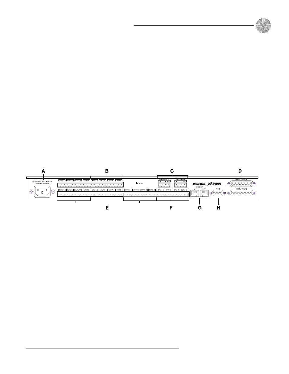 Rear panel, Introduction ~ controls and connections | ClearOne comm XAPTM 800 User Manual | Page 11 / 149