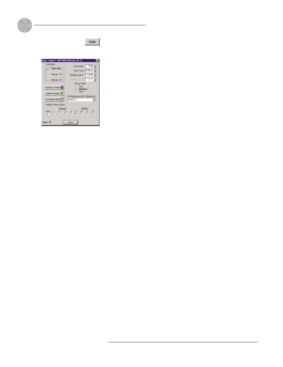 System configuration ~ inputs and outputs, Gate | ClearOne comm XAPTM 800 User Manual | Page 44 / 149