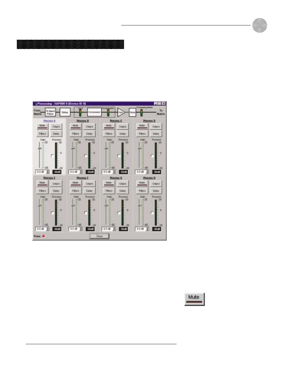 Processing a–h, Processing | ClearOne comm XAPTM 800 User Manual | Page 55 / 149