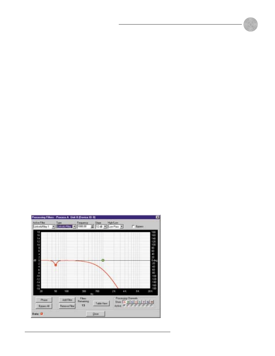 System configuration ~ processing, Filters | ClearOne comm XAPTM 800 User Manual | Page 57 / 149