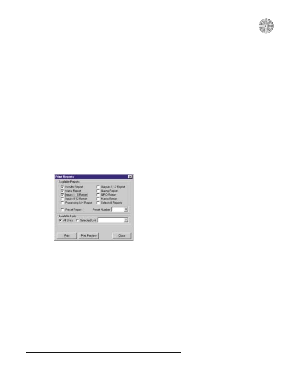 Print reports, Operation ~ utilities | ClearOne comm XAPTM 800 User Manual | Page 77 / 149