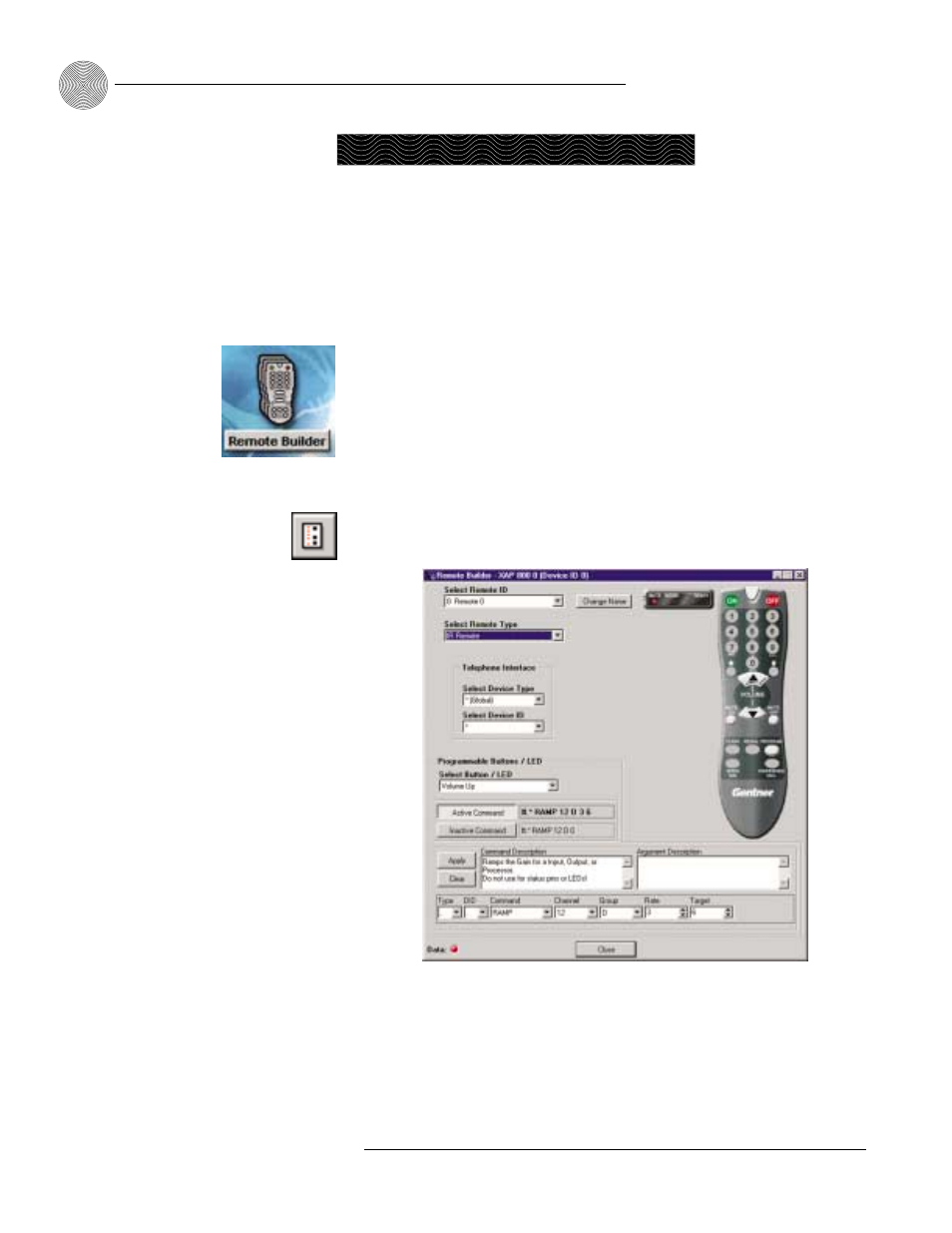 Xap ir remote, Remote builder | ClearOne comm XAPTM 800 User Manual | Page 84 / 149