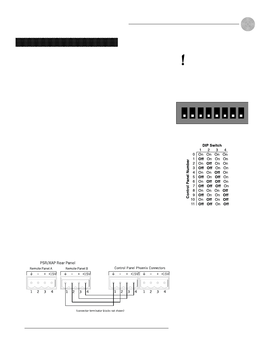 Connecting the control panel, Appendix c: control panel | ClearOne comm XAPTM 800 User Manual | Page 97 / 149