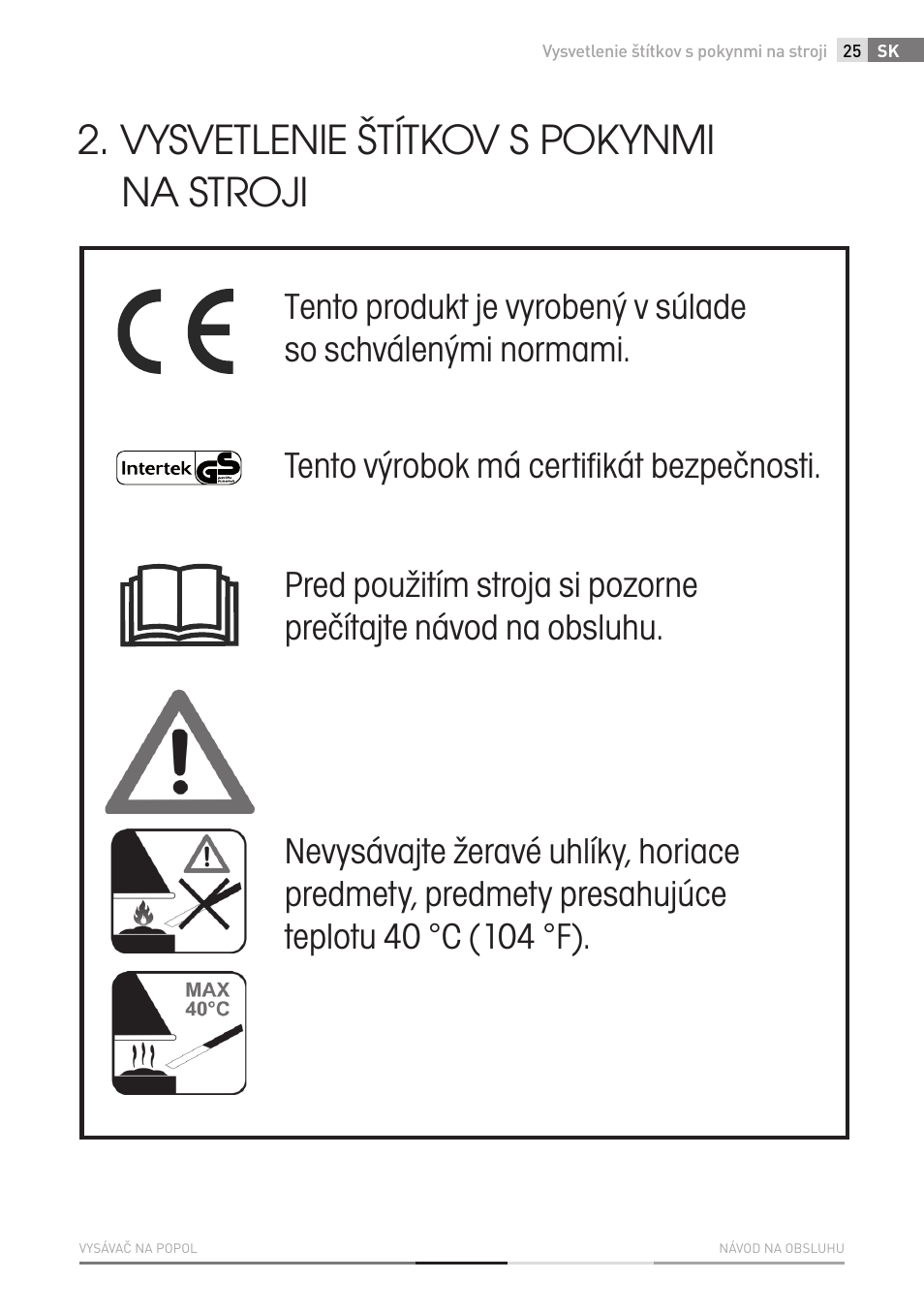 Vysvetlenie štítkov s pokynmi na stroji | Fieldmann FDU 2001-E User Manual | Page 25 / 62