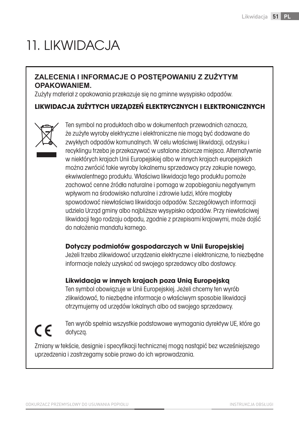 Likwidacja | Fieldmann FDU 2001-E User Manual | Page 51 / 62