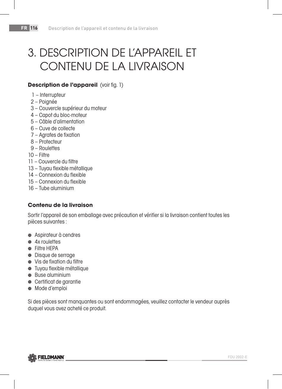 Fieldmann FDU 2002-E User Manual | Page 116 / 148
