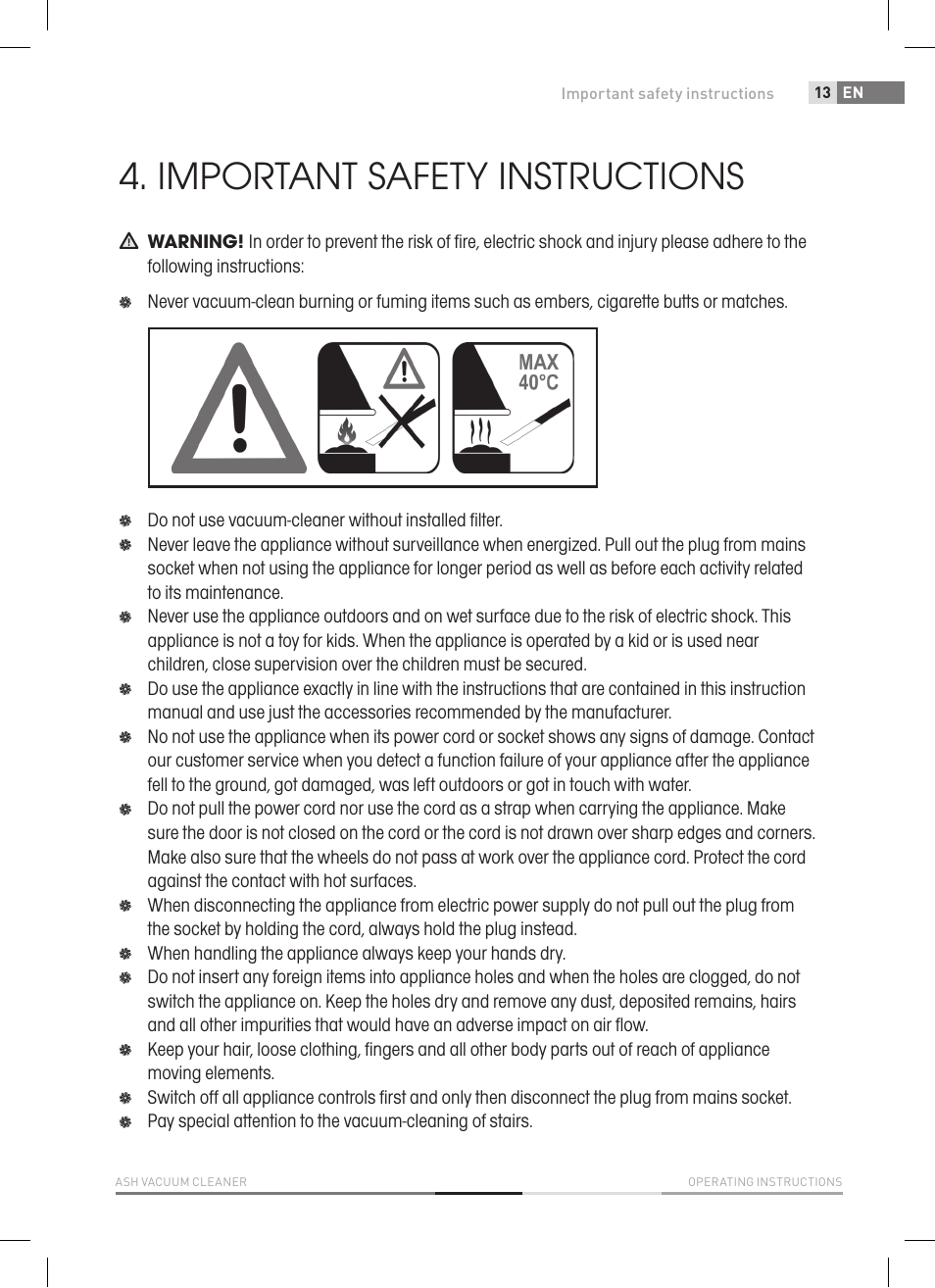 Important safety instructions | Fieldmann FDU 2002-E User Manual | Page 13 / 148