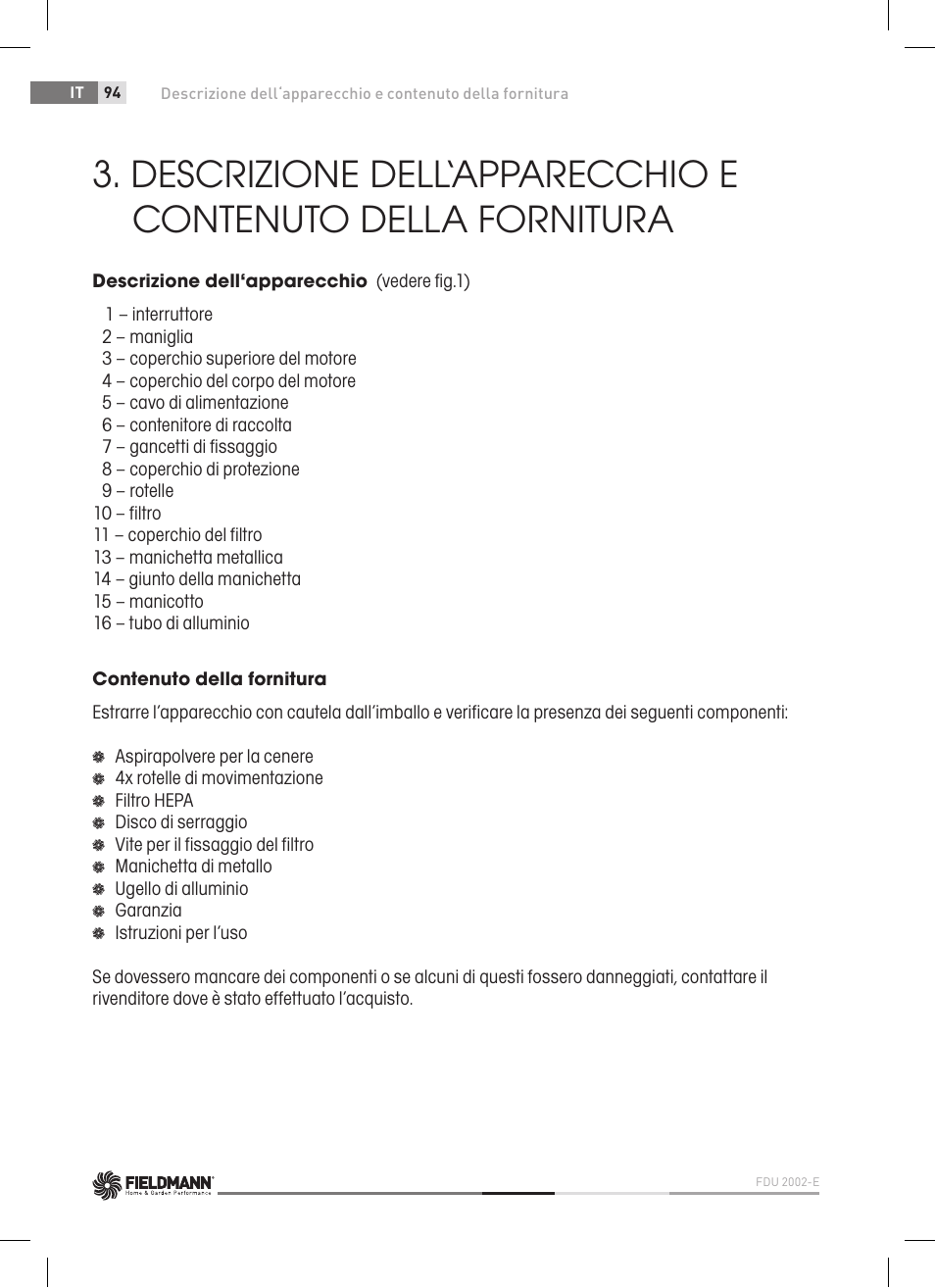Fieldmann FDU 2002-E User Manual | Page 94 / 148
