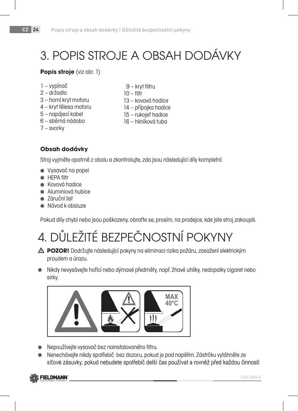 Fieldmann FDU 2006-E User Manual | Page 24 / 148