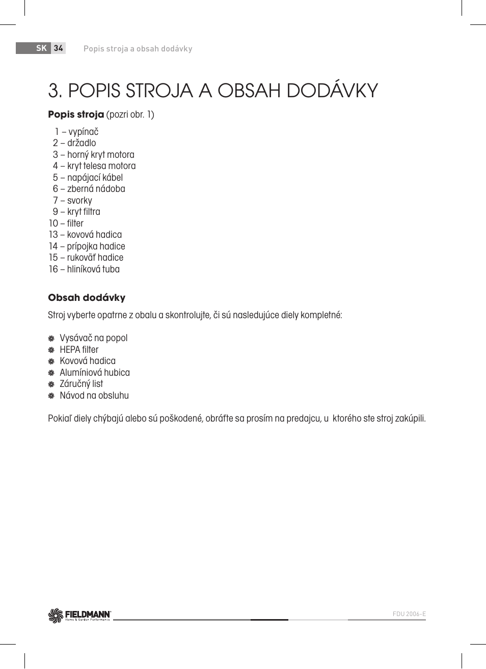 Fieldmann FDU 2006-E User Manual | Page 34 / 148