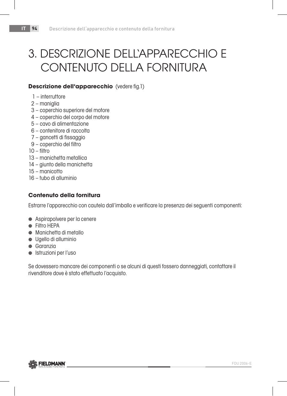 Fieldmann FDU 2006-E User Manual | Page 94 / 148