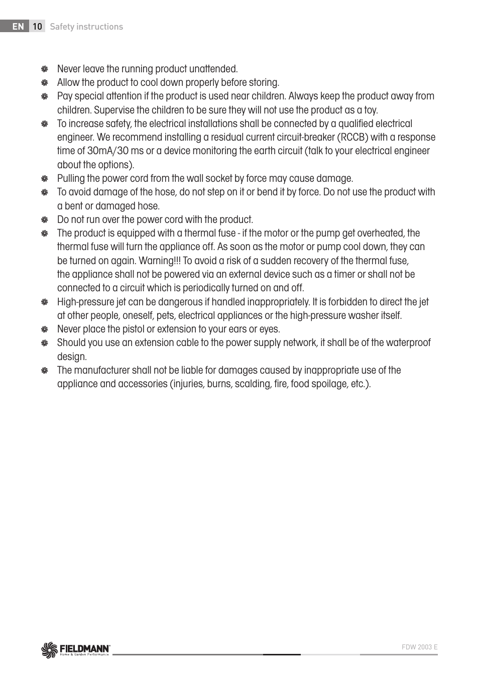Fieldmann FDW 2003-E User Manual | Page 10 / 302