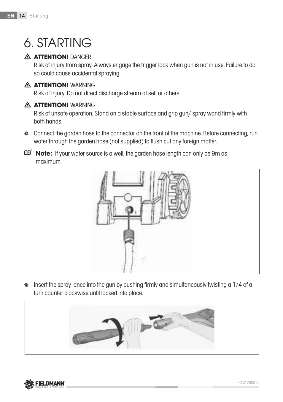 Starting | Fieldmann FDW 2003-E User Manual | Page 14 / 302