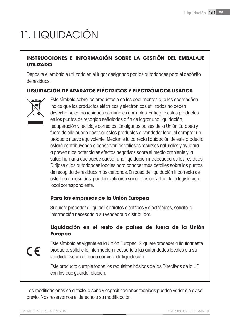 Liquidación | Fieldmann FDW 2003-E User Manual | Page 161 / 302