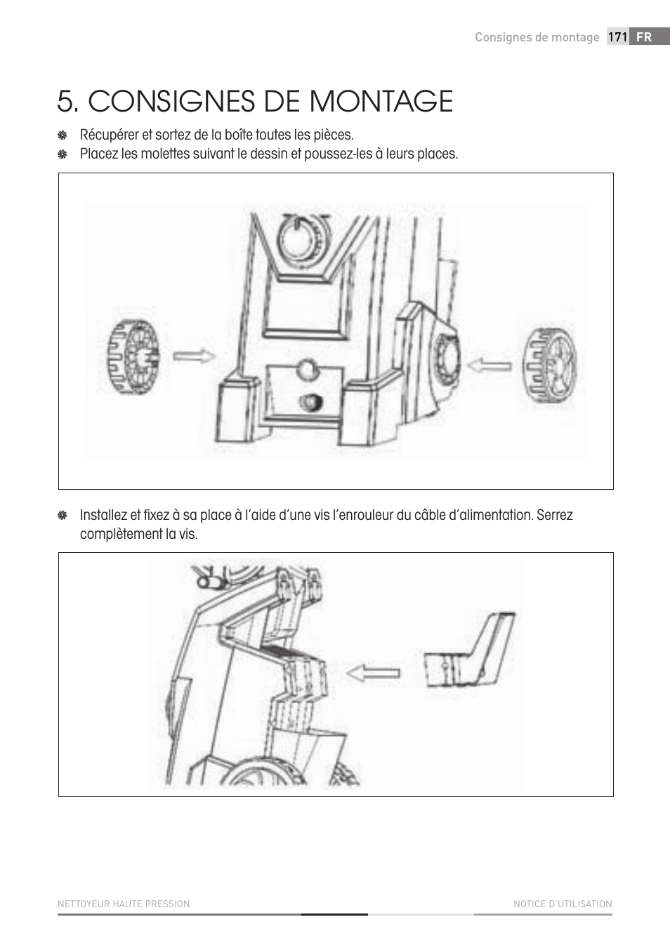 Consignes de montage | Fieldmann FDW 2003-E User Manual | Page 171 / 302