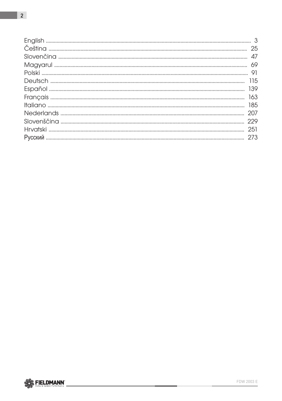 Fieldmann FDW 2003-E User Manual | Page 2 / 302