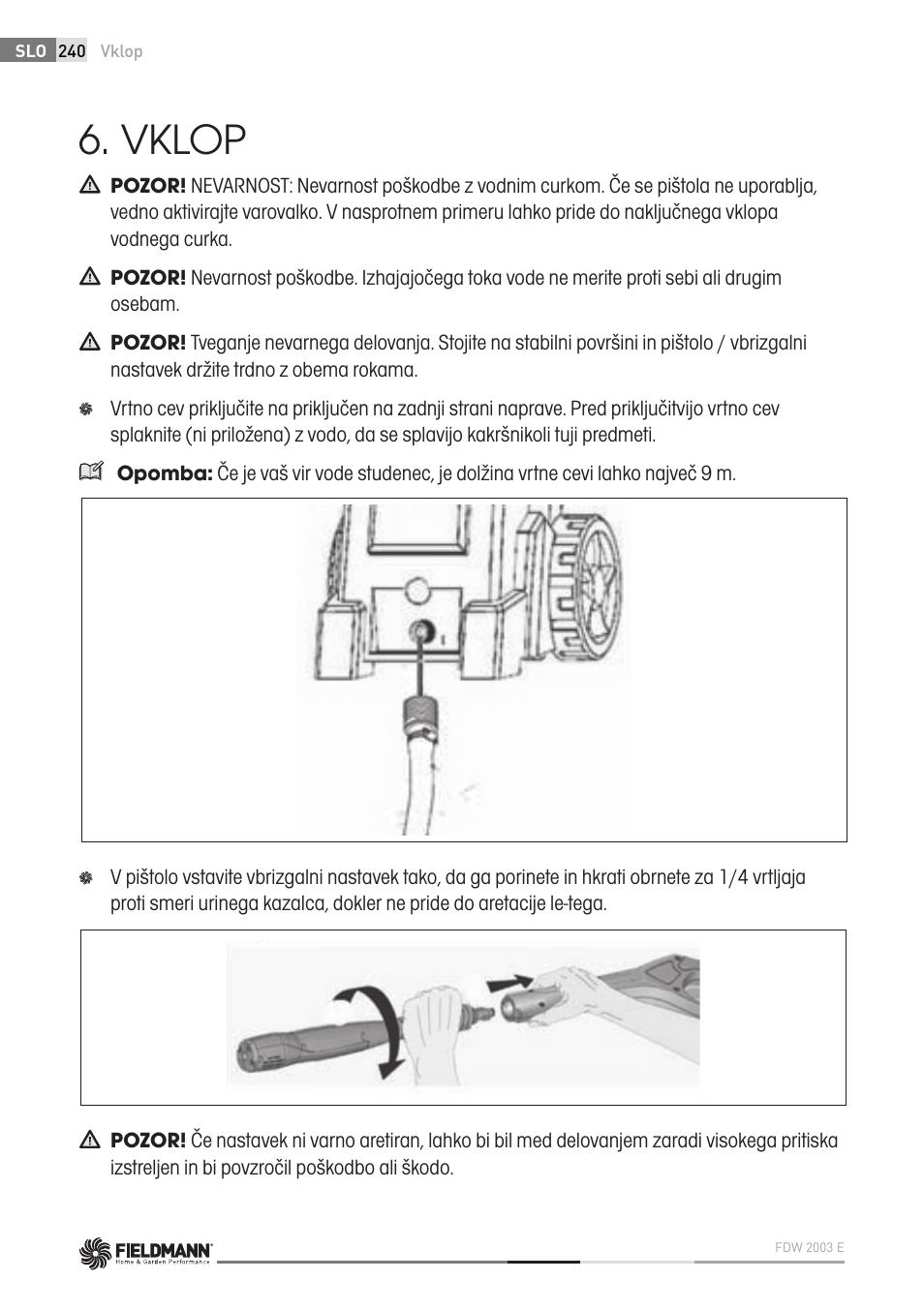 Vklop | Fieldmann FDW 2003-E User Manual | Page 240 / 302