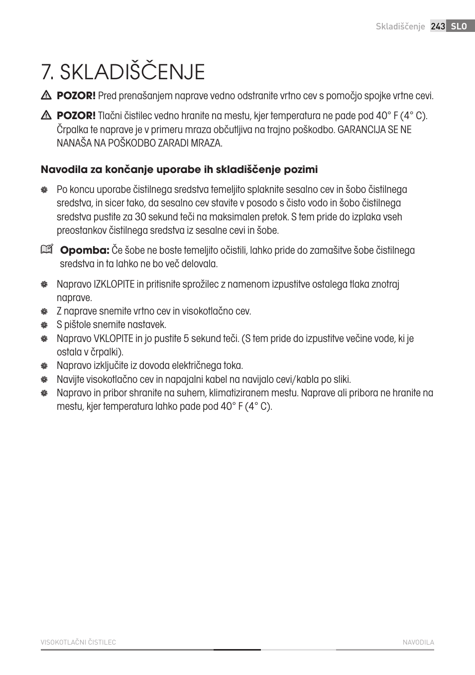 Skladiščenje | Fieldmann FDW 2003-E User Manual | Page 243 / 302